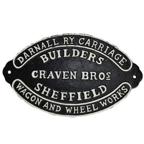 Darnall Coach Carriage Cast Iron Sign Plaque Wall Fence Gate Wagon Builder