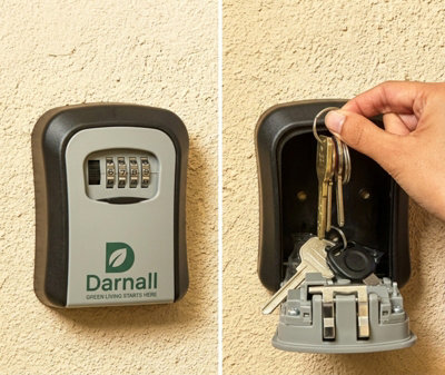 Darnall Key Safe Wall Mounted Outdoor Strong Keys Safe With Mounting Kit