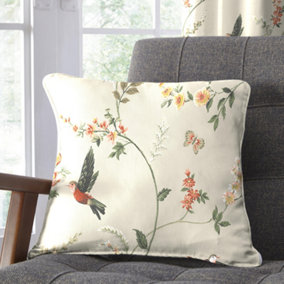 Darnley Blooms and Birds Print Filled 100% Cotton Cushion