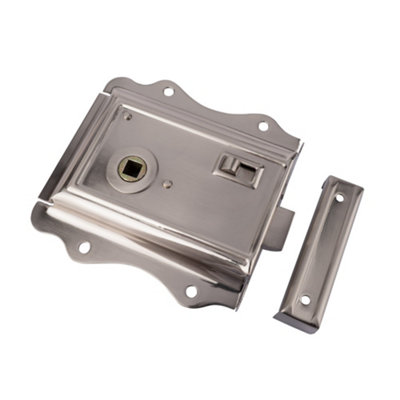 Dart Brass Flange Rim Latch 79mm Backset - Satin Nickel