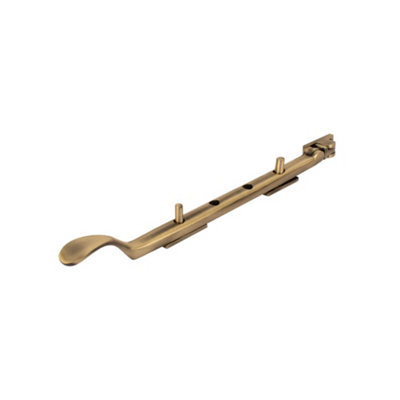 Dart Classic Victorian Spoon End Window Casement Stay - Antique Brass (10 Inch)