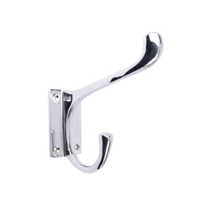 Dart Hat & Coat Hook with Square Base - 125mm x 132mm - Polished Chrome