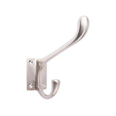 Dart Hat & Coat Hook with Square Base - 90mm x 120mm - Satin Nickel