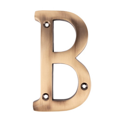 Dart Letter B Door Numeral - Antique Brass