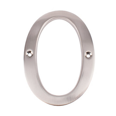 Dart Number 0 Door Numeral - Satin Nickel
