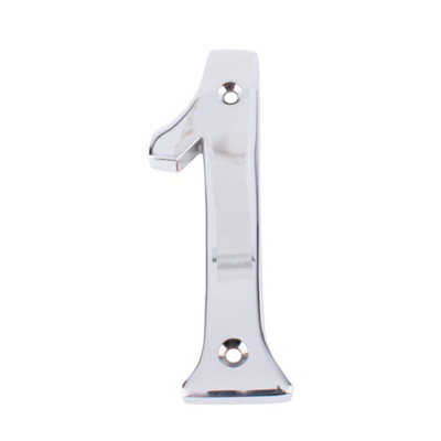 Dart Number 1 Door Numeral - Polished Chrome