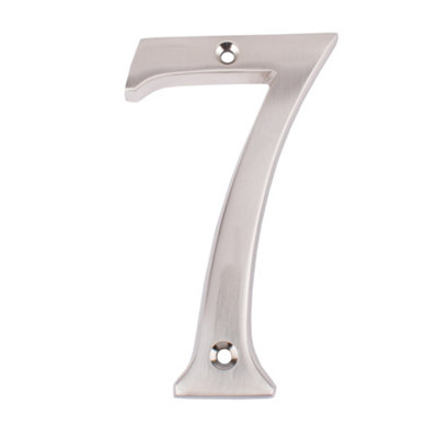 Dart Number 7 Door Numeral - Satin Nickel