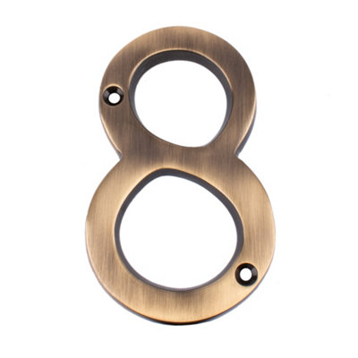 Dart Number 8 Door Numeral - Antique Brass