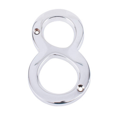 Dart Number 8 Door Numeral - Polished Chrome