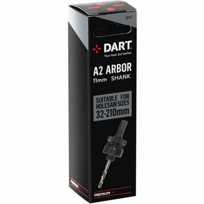 DART Premium (32 to 210mm) Holesaw A2 Arbor