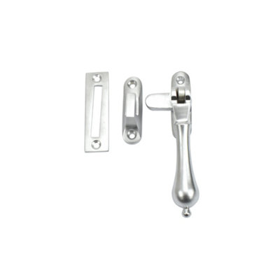 Dart Tear Drop Brass Window Fastener with Hook & Mortice Plate - Satin Chrome