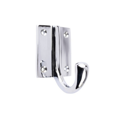 Dart Wardrobe Hook with Square Base - 72mm x 63mm - Polished Chrome