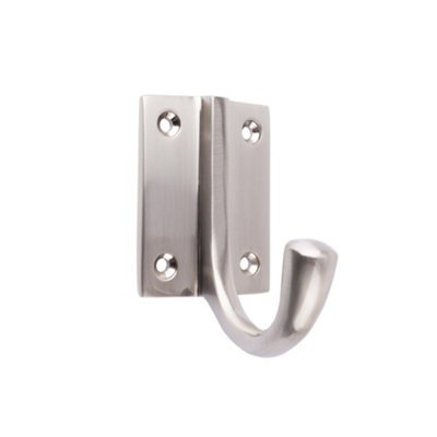 Dart Wardrobe Hook with Square Base - 72mm x 63mm - Satin Nickel