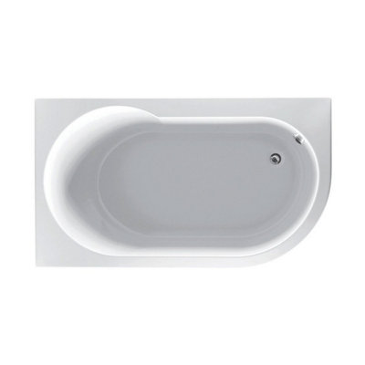 Darwin Left Hand White Acrylic Single Ended Compact Bath (L)1550mm (W)900mm