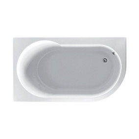 Darwin Left Hand White Acrylic Single Ended Compact Bath (L)1550mm (W)900mm