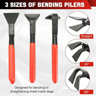 TOOLEAGUE 3 Pieces Hand Seamers Sheet Metal Tools,45°and 90° Bending