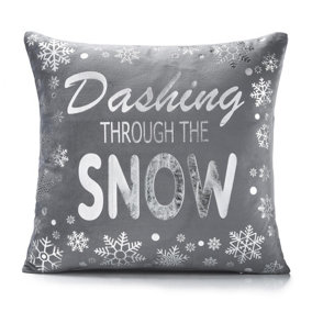 Dashing through the snow 18" Christmas Cushion