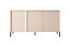 Dast C Contemporary Sideboard Cabinet 3 Hinged Doors 3 Shelves Beige (H)820mm (W)1540mm (D)400mm