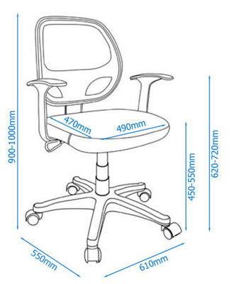 Davis office chair with wheels in black