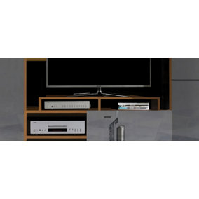 Davos 7b Additional Stand for TV Cabinet - W1200mm H130mm D280mm in Dark Walnut, Sleek and Practical