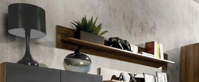 Davos D6a Wall Shelf in Dark Walnut - W1600mm H300mm D180mm, Spacious and Contemporary