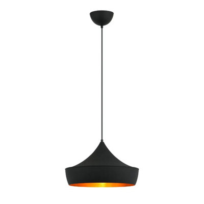 Dawson E27 IP44 Pendant Light - Matt Black Finish 1m Adjustable Flex (Lamp Not Included)