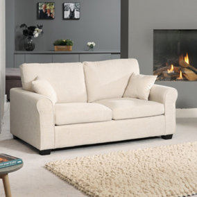 Dawson Fabric 3 Seat Sofa with Pull Out Sofa Bed - Beige