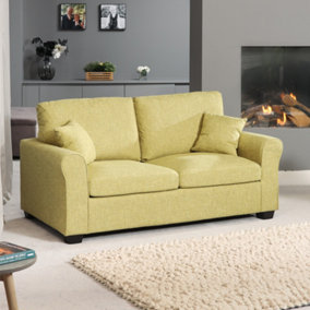 Dawson Fabric 3 Seat Sofa with Pull Out Sofa Bed - Green