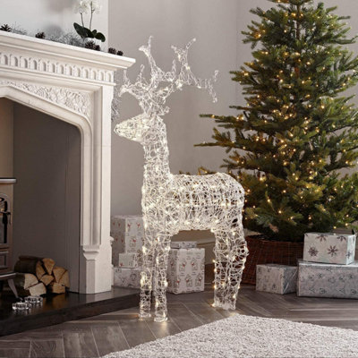 Dawsons Living 116cm Large LED Pre-Lit Christmas Reindeer - 3D Acrylic ...