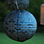 Dawsons Living, Solar Powered LED Large Garden Lantern Outdoor Light - Select Colours & Shapes - Round Moroccan Blue
