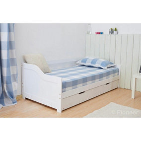 Daybed with Trundle for Kids - Space-Saving, Durable, and Customisable Daybed with Trundle for Kids, (White, 3ft)