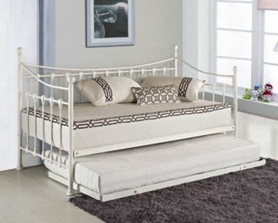 Daybed with trundle for Kids - Space-Saving, Durable, and Customizable Daybed with trundle for Kids, (White, 3ft)