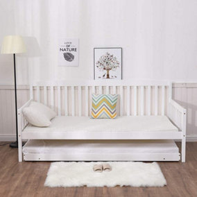Daybed with Trundle for Kids - Space-Saving, Durable, and Customizable Daybed with Trundle for Kids, (White, 3ft)