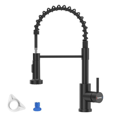 Dayone Matte Black Kitchen Sink Taps with Pull Down Sprayer, 2 Modes Spray