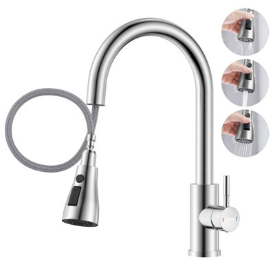 Dayone SUS304 Stainless Steel Sink Kitchen Mixer Tap with Pull Out Spray