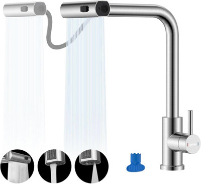 DAYONE Waterfall Kitchen Mixer Tap with Pull Out Spray,SUS304