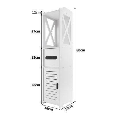 Dayplus Bathroom Floor Storage Cabinet,Storage Unit Slim Side Cabinet ...