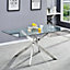 Daytona Large Clear Glass Dining Table With Chrome Legs