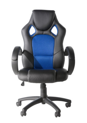 Daytona office chair with wheels in blue / black