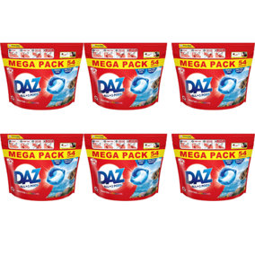 Daz All In one Washing Liquid Capsule White & Colours 54 Washes Pack of 6
