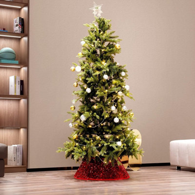 Christmas Xmas Tree Skirts - Stand Base Basket Cover - Festive Tidy Decoration (Brown