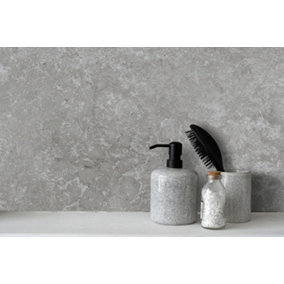 DBS Bathrooms Concrete Grey Matt 8mm PVC Bathroom Wall Panels Pack of 6 (3.9Sqm)