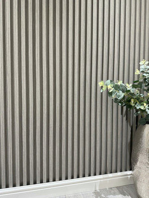 DBS Bathrooms Dark Grey Oak Slat Wall Panel Large Slat 150mm x 2600mm