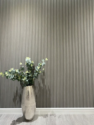 DBS Bathrooms Dark Grey Oak Wall Panel Small Slat 150mm x 2600mm