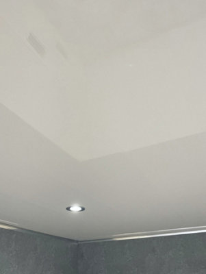 DBS Bathrooms Gloss White 8mm PVC Bathroom Ceiling Panels Pack of 6 (3.9Sqm)
