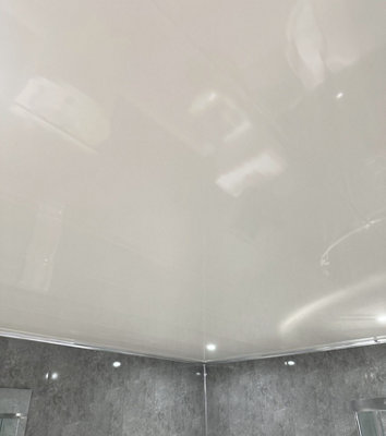DBS Bathrooms Gloss White PVC Bathroom Wall Panels Pack of 6 (3.9Sqm)
