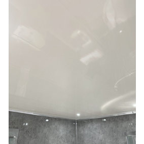 DBS Bathrooms Gloss White PVC Bathroom Wall Panels Pack of 6 (3.9Sqm)