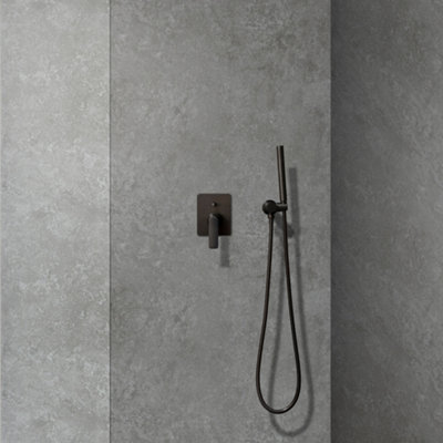 DBS Bathrooms Grey Concrete Matt Shower Wall Panel 1m x 2.4m