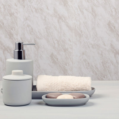 Buy DBS Bathrooms White Marble PVC Bathroom Wall Panels Pack Of 6  3 9sqm ~5061051100175 01c Mp