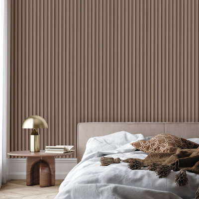 DBS Bathrooms Light Walnut Slat Wall Panel Large Slat 150mm x 2600mm